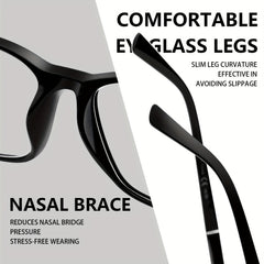 KERECSEN 5 Pack Rectangular Frame Fashion Reading Glasses (Unisex) Features Metal Spring Hinges Minimalist Design All-black Lightweight Plastic Frames with Polycarbonate Lenses Ideal for Reading On Computers, TVs, Phones, And Other Electronic Devices