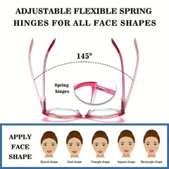 4 Pack Reading Glasses for Women Blue Light Blocking Fashion Readers with Spring Hinges Computer Eye Glasses Anti Glare UV Eyeglasses