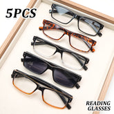 KERECSEN 5 Pack Blue Light Blocking Reading Glasses Suitable for Men & Women with, Anti-Eye Computer Glasses, Spring Hinge Eyewear for Digital Screens, Tablet & Smartphone Use, Narrow Frame for Computer Readers (Gift Ready)