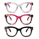 3-Pack Oprah Style Readers for Women - Stylis Style Reading Glasses with Blue Light Blocking and Spring Hinge