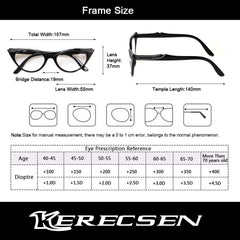 Kerecsen 4 Pack Ladies Stylish Cateye Reading Glasses Spring Hinge Readers Women
