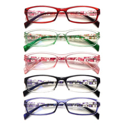 5-Pack Blue Light Reading Glasses Daily Computer Reader Suitable Variety Face
