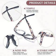 3-Pack Oprah Style Readers for Women - Stylis Style Reading Glasses with Blue Light Blocking and Spring Hinge