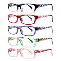 5-Pack Blue Light Reading Glasses Daily Computer Reader Suitable Variety Face