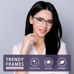 2 Pack Progressive Multifocal Computer Glasses Women Men Blue Light Blocking Reading Glasses Spring Hinge Readers