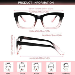 6 Pack Oprah Style Reading Glasses for Women Blue Light Blocking Reader