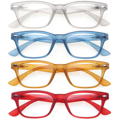KERECSEN 4 Pack Rectangle Reading Glasses Unisex 148-2