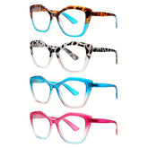 4 Pack Reading Glasses for Women Blue Light Blocking Fashion Readers with Spring Hinges Computer Eye Glasses Anti Glare UV Eyeglasses