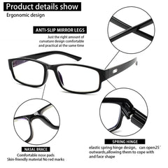 KERECSEN 6 Pack Rectangle Blue Light Blocking Computer Glasses Unisex HN072