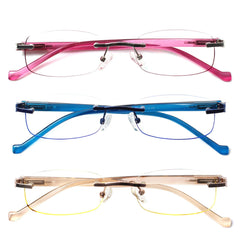 KERECSEN 3 Pack Rimless Reading Glasses Unisex 001
