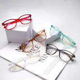 KERECSEN 5 Pack Unisex Fashion Reading Glasses, Anti-Blue Light with Spring Hinges Anti-Glare UV Glasses 356-5C