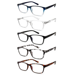 KERECSEN 5 Pack Rectangle Blue Light Blocking Computer Glasses 9042