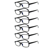 KERECSEN 6 Pack Anti Blue Light Reading Glasses for Men Women with Spring Hinges Classic Computer Glasses CG097