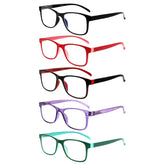 5 PackReading Glasses Rectangular Classic Colour Frames Men's and Women's 314