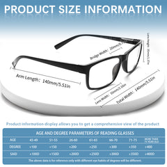 KERECSEN 3 Pack Classic Color Matching Anti-Blue Light Presbyopia Glasses with Spring Hinges for Men and Women 142-1