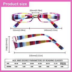 4 Pack Reading Glasses Women's HD Oval Spring Hinge Glasses 109-2