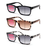 KERECSEN 3 Pack Fashion Reading Glasses for Men And Women Blue Light UV Protection with Metal Hinges, Gray Fashion Glasses, Rectangular Tortoiseshell-Colored Frames, High-Quality, Shatter-Resistant Lenses for Casual Attire