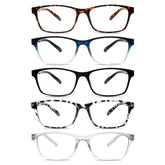 KERECSEN 5 Pack Rectangle Blue Light Blocking Computer Glasses 9042