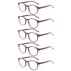Reading Glasses for Women Men, 5 pack Fashion Readers for Women Men Spring Hinge Eye Glasses, Blue Light Reading Glasses