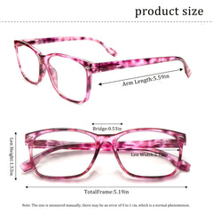 KERECSEN 5 Pack Blue Light Blocking Reading Glasses | Fashion Printed, Lightweight, Anti-Slip, with Spring Hinges, Multi-Color Options for Women, Suitable for Various Occasions