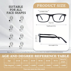 KERECSEN 5pcs Set of Black Reading Glasses, All-Black Lenses, Metal Spring Hinges, Flexible Fit Designed for Men, And Classic Women'S Reading Glasses, an Excellent Choice for a Gift