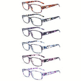 KERECSEN 6 Pack Women's Computer Glasses with Anti-Blue Light & - Reading Eyewear Suitable for Digital Screens, Computer, Smartphone, TV - Lightweight Spring Hinge, Full-Rame for Eye Relief & Blurred Vision