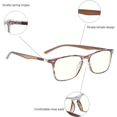 3 Pack Reading Glasses Blue Light Blocking Classic Men's and Women's Comfort Spring Hinge Computer Reader