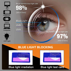 6 Pack Square Reading Glasses Blue Light Blocking Computer Readers HN060