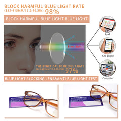 KERECSEN 5 Pack Unisex Fashion Reading Glasses, Anti-Blue Light with Spring Hinges Anti-Glare UV Glasses 356-5C