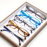 KERECSEN Blue light blocking reading glasses Spring hinges Rectangular frame Lightweight reading glasses for every day wear Women's decorative eyeglasses For reading and work Anti-Blue light