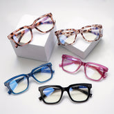 KERECSEN 5pcs Pack 5pcs Blue Light Blocking Reading Glasses with Rectangular Frames - with Metal Hinges, Computer Glasses Suitable for Women & Men, Eyewear for Screens, Office, Bedside - Ideal Gift (Unisex)