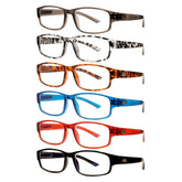 KERECSEN 6 Pairs Ultra-Light Rectangular Blue Light Blocking Glasses, Spring Hinges, Anti-Glare Clear Lenses, Adjustable Fit for Men & Women, Presbyopia Relief, Computer Reading Glasses Fashionable and exquisite holiday gifts