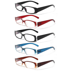 5-Pack Reading Glasses Blue Light Blocking Spring Hinge Readers for Men