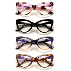 4 Pack Reading Glasses for Women Blue Light Blocking Cat Eye Photochromic Computer Reader