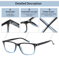5 Pack Reading Glasses for Men Spring Hinges Lightweight Fashion Reader