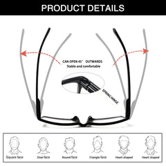 6 Pack Blue Light Blocking Reading Glasses with Spring Hinge for Men