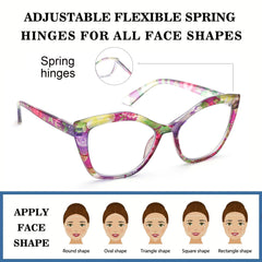 4-Pack New Reading Glasses Ladies Readers Blue Light Pattern Print Eyeglasses