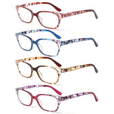 4 Pack Ladies Reading Glasses Women Fashion Spring Hinge Readers Circle Box