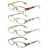 4 Pack Fashion Reading Glasses for Women Pattern Print Anti UV Readers