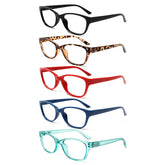 5 Pack Ladies Blue Light Reading Glasses Women Fashion Spring Hinge Readers