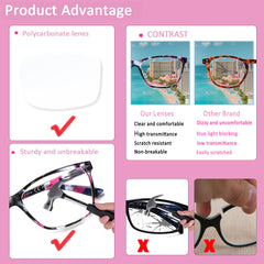 5Pack Ladies Reading Glasses Spring Hinge Fashion Pattern Print Eyeglasses Women