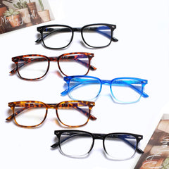 5 Pack Reading Glasses Quality Readers Spring Hinge Blue Light Blocking Glasses