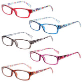 5 Pack Ladies Reading Glasses Women Spring Hinge With Patter Cute Readers