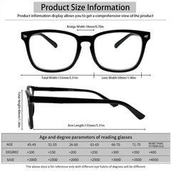 5 Pack Reading Glasses for Women and Men Spring Hinge Blue Light Blocking Reader