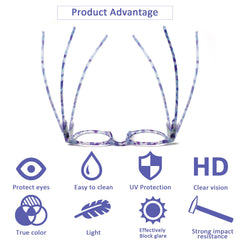 5 Pack Reading Glasses Women Round Frame Readers Spring Hinges Ladies Fashion Colorful