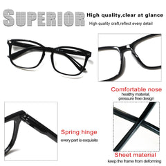 5 Pack Reading Glasses for Women and Men Spring Hinge Blue Light Blocking Reader