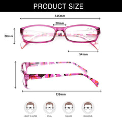 5 Pack Ladies Reading Glasses Women Spring Hinge With Patter Cute Readers