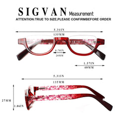 4 Pairs of Colorful Fashion Half Moon Frame Reading Glasses Spring Hinge Male and Female Readers