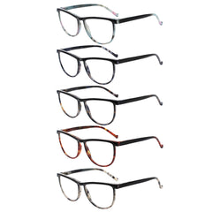 Reading Glasses 5 Pairs Fashion Ladies Readers Spring Hinge with Pattern Print Eyeglasses