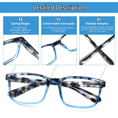 6 Pack Ladies Reading Glasses Spring Hinge Anti Eyestrain Computer Reading Glasses for Women Men Readers